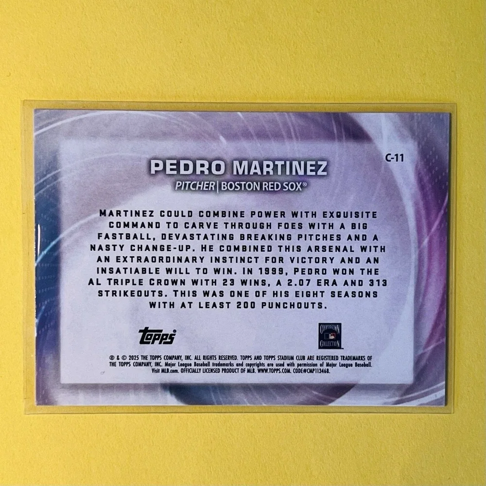 2025 Topps Stadium Club Concentration Pedro Martinez C-11 Boston Red Sox‎ Insert
